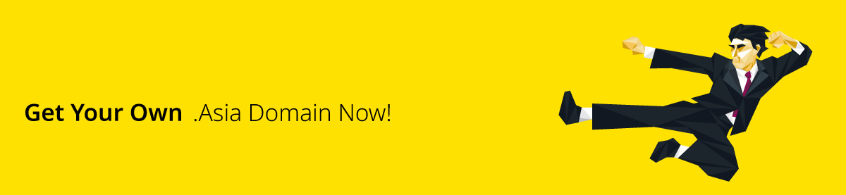 Image: Get.Asia tagline banner - Get Your Own .Asia Domain Now